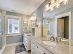 Beautiful Master Bathroom with His and Hers Vanity and Walk-in Shower at29 Pelican